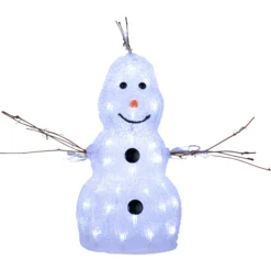 Kleine LED-Figur Crystal Snowman f. außen