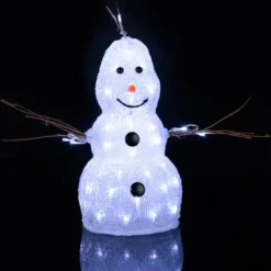 Kleine LED-Figur Crystal Snowman f. außen