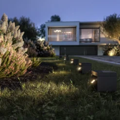 KLEWE LED-Solar-Gartenstrahler Alea anthrazit 15 x 15cm IP65