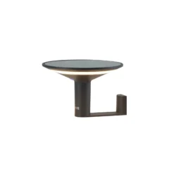 KLEWE LED-Solar-Wandlampe Keope, anthrazit, Ø 21 cm Alu IP65