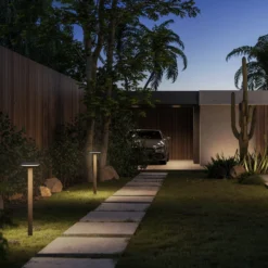KLEWE LED-Solar-Wegelampe Keope, anthrazit, Höhe 80 cm, IP65