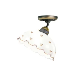 KOLARZ Deckenlampe Nonna Ø30cm Blume goldfarben Rand gewellt