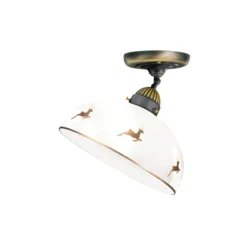 KOLARZ Deckenlampe Nonna Ø 30cm Hirsch goldfarben Rand glatt