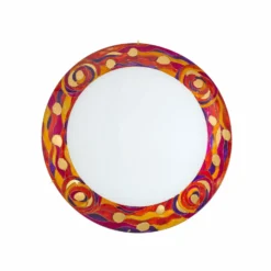 KOLARZ Deckenlampe Serena, rot, Ø 40 cm, Metall/Glas