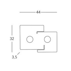 KOLARZ Deckenleuchte Square, weiß, Länge 44 cm, Metall
