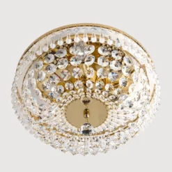 Kristalldeckenleuchte SHERATA rund, gold 35 cm