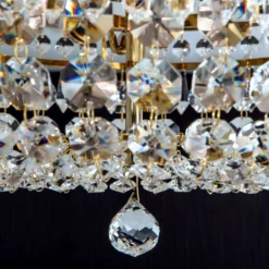 Kristalldeckenleuchte SHERATA rund, gold 35 cm