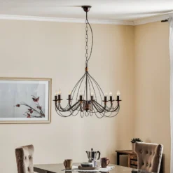 Kronleuchter Fiamma Marrone 8fl. ohne Schirme