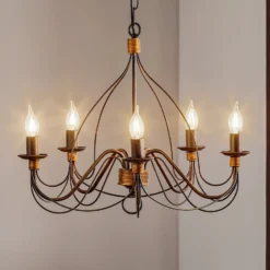 Kronleuchter Fiamma Marrone 5fl. ohne Schirme