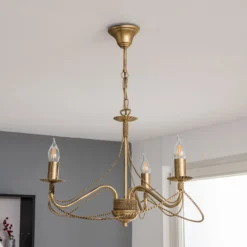 Kronleuchter Tori 3, dreiflammig, gold