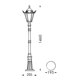 Landhausstil Mastleuchte 754 W