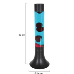 Lavalampe Volcan 3117, schwarz, Flüssigkeit klar/rot, E14