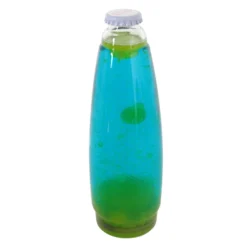 Lavalampe Volcan 3116, stahl, grün-blaue Flüssigkeit, E14