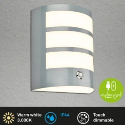 LED-Akku-Außenwandlampe 3793014, chromfarben, dimmbar, IP44
