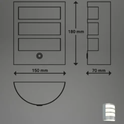 LED-Akku-Außenwandlampe 3793014, chromfarben, dimmbar, IP44