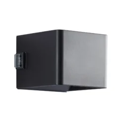 LED-Akku-Außenwandlampe Iseo, schwarz, Breite 10 cm, Sensor