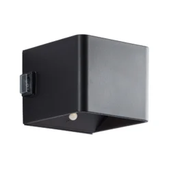 LED-Akku-Außenwandlampe Iseo, schwarz, Breite 10 cm, Sensor