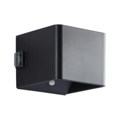LED-Akku-Außenwandlampe Iseo, schwarz, Breite 10 cm, Sensor