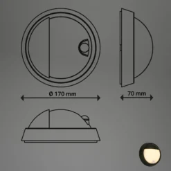 LED-Akku-Außenwandlampe 3785015 schwarz Bewegungssensor 17cm
