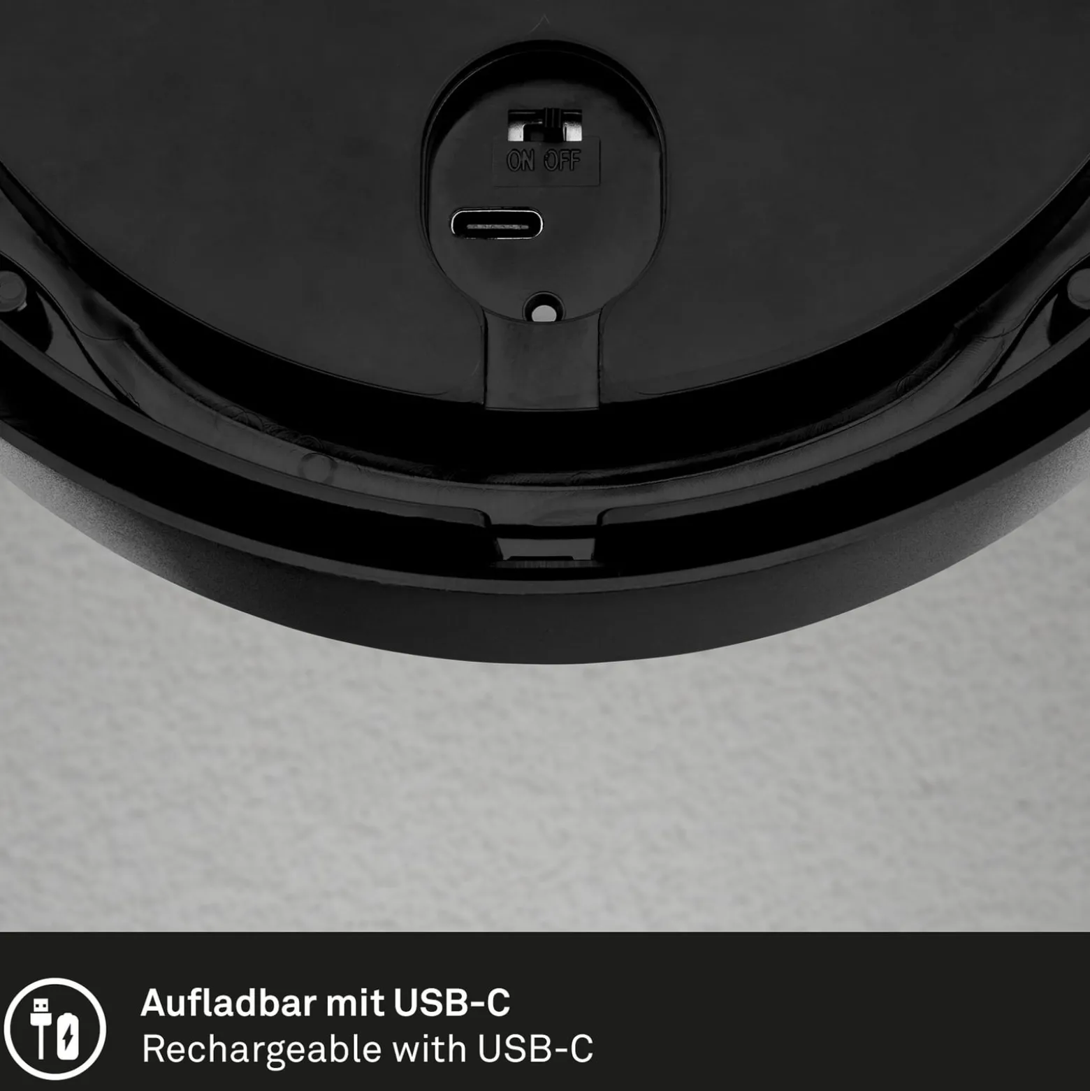 LED-Akku-Außenwandlampe 3785015 schwarz Bewegungssensor 17cm