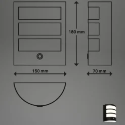 LED-Akku-Außenwandlampe 3793015, schwarz, dimmbar, IP44