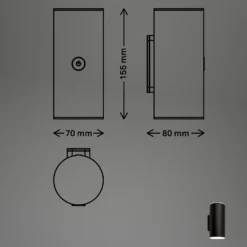 LED-Akku-Außenwandlampe 3786015, schwarz Touchdimmer up/down