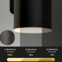 LED-Akku-Außenwandlampe 3786015, schwarz Touchdimmer up/down