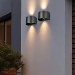 LED-Akku-Außenwandlampe Talent, schwarz, Breite 16 cm Sensor