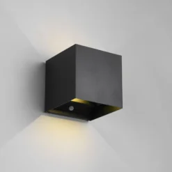 LED-Akku-Außenwandlampe Talent, schwarz, Breite 10 cm Sensor
