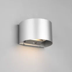 LED-Akku-Außenwandlampe Talent, titanfarben, Breite 16 cm