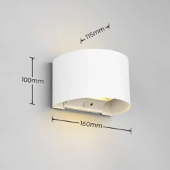LED-Akku-Außenwandlampe Talent, weiß, Breite 16 cm, Sensor