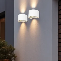 LED-Akku-Außenwandlampe Talent, weiß, Breite 16 cm, Sensor