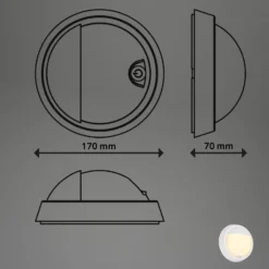 LED-Akku-Außenwandlampe 3784016, weiß, Touchdimmer, Ø 17 cm