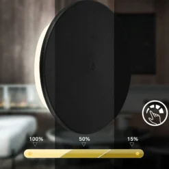 LED-Akku-Außenwandleuchte Aurora, schwarz, Touchdimmer, IP54