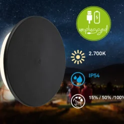 LED-Akku-Außenwandleuchte Aurora, schwarz, Touchdimmer, IP54