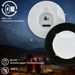 LED-Akku-Außenwandleuchte Aurora, schwarz, Touchdimmer, IP54