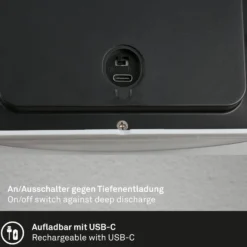 LED-Akku-Außenwandleuchte 3795014, chromfarben, Sensor, IP44