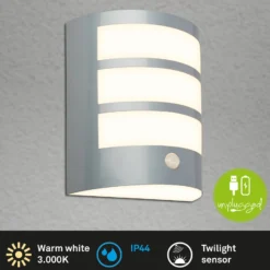 LED-Akku-Außenwandleuchte 3795014, chromfarben, Sensor, IP44