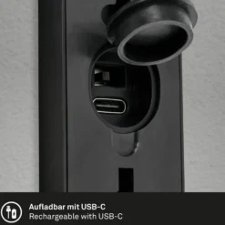 LED-Akku-Außenwandleuchte 3787015, schwarz, Sensor, up/down
