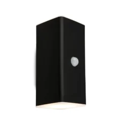 LED-Akku-Außenwandleuchte, schwarz, Sensor, up/down