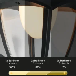 LED-Akku-Außenwandleuchte 3929015, schwarz, Touchdimmer