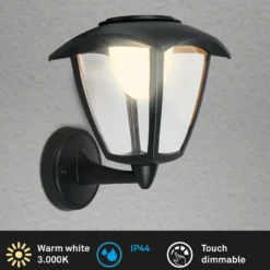 LED-Akku-Außenwandleuchte 3929015, schwarz, Touchdimmer