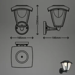 LED-Akku-Außenwandleuchte 3929015, schwarz, Touchdimmer