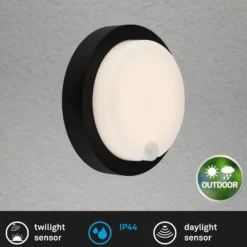 LED-Akku-Außenwandleuchte 3765015, Sensor, schwarz