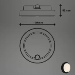 LED-Akku-Außenwandleuchte 3765015, Sensor, schwarz