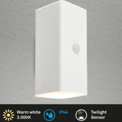 LED-Akku-Außenwandleuchte, weiß, Sensor, up/down