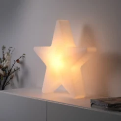 LED-Akku-Dekoleuchte Star, H. 55 cm, IP44, weiß, RGBW