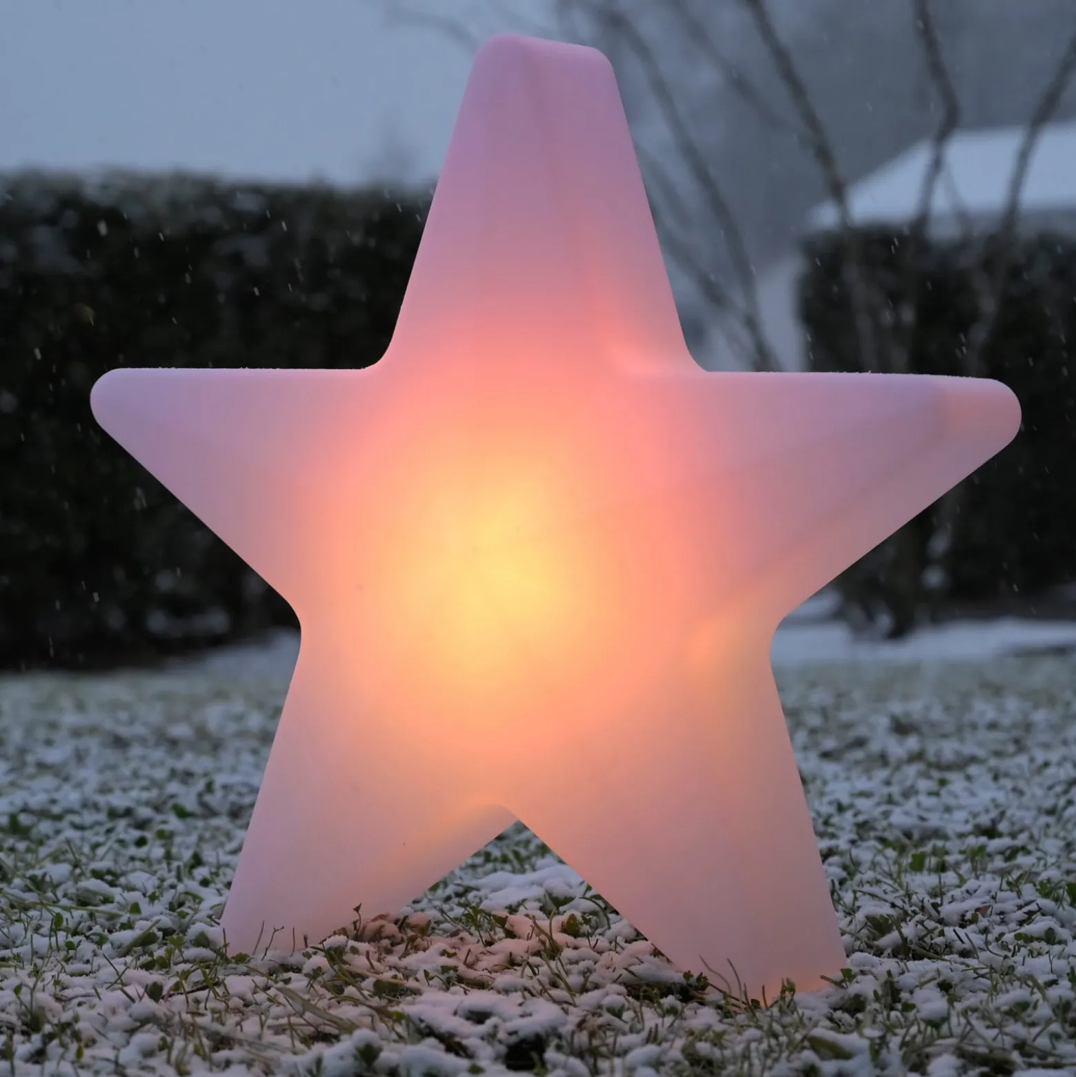 LED-Akku-Dekoleuchte Star, H. 55 cm, IP44, weiß, RGBW
