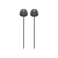 LED-Akku-Erdspießlampe RIFFLE NANO, anthrazit Ø 6 cm 2er-Set