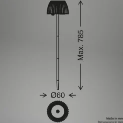LED-Akku-Erdspießlampe RIFFLE NANO, anthrazit Ø 6 cm 2er-Set